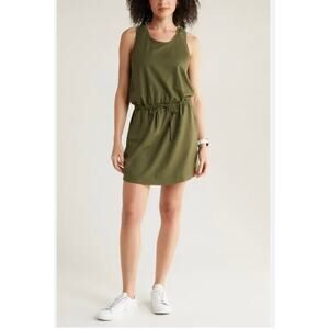 Zella Live In Sleeveless Dress - Green Olive - Size Medium
